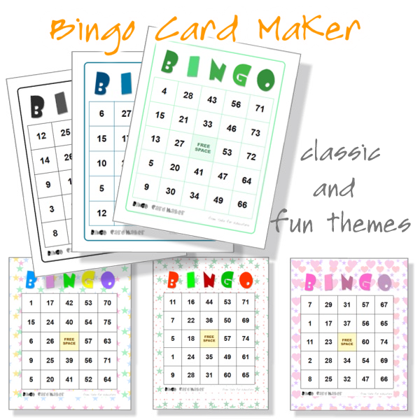 Number Bingo Card Maker ? classic 5x5 bingo cards