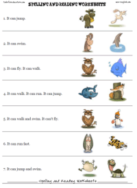 reading worksheets for kids